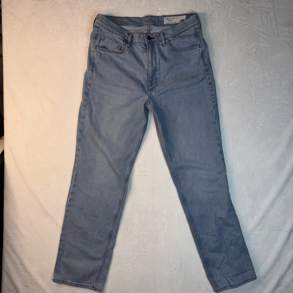 Rag & Bone The Hattie Mid Rise Straight Leg Jeans Fairburn Light Wash 31